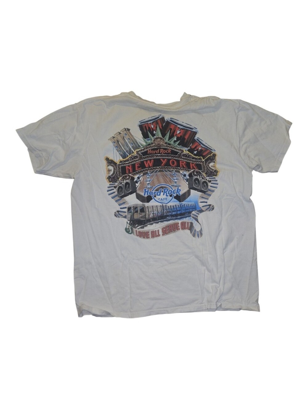 Hard Rock Cafe White New York Graphic Tee Size XL